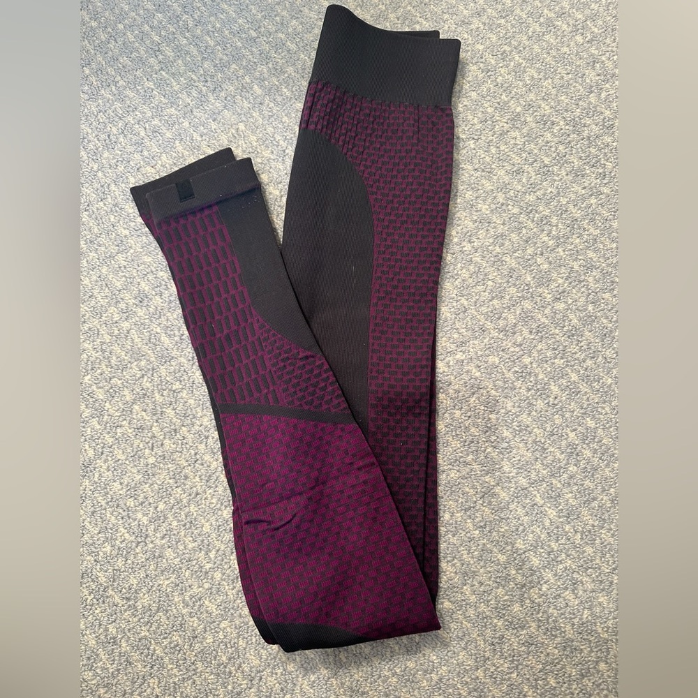 Purple and grey leggings